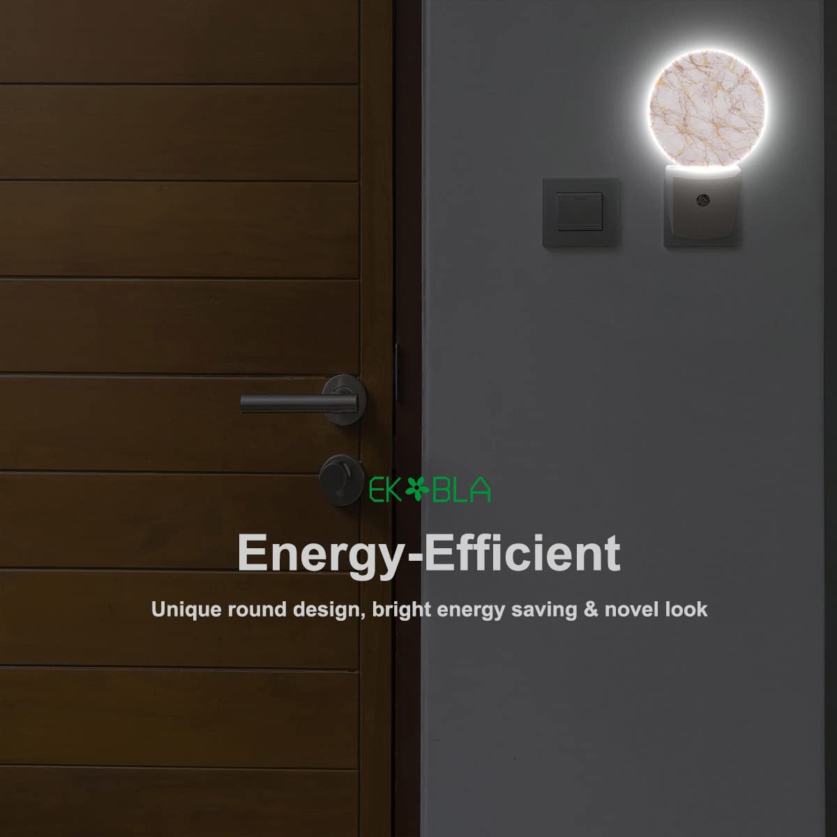 Ekobla Marble Pattern Night Light, Plug In Night Light Pink Marble Night Lights Plug Into Wall, Led Night Light Home Wall Decor