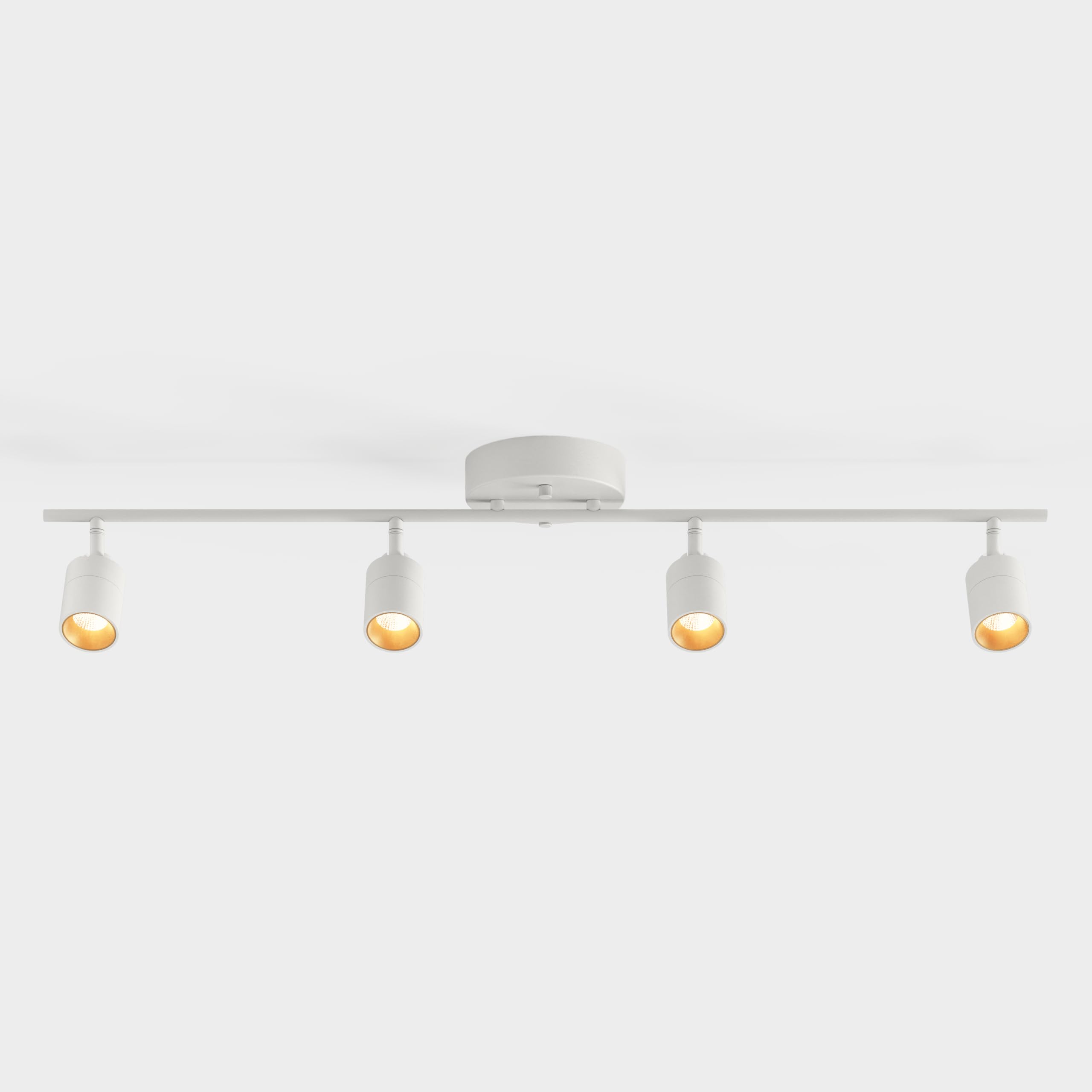 Shura White 4-Light Track Light with Adjustable Heads, Integrated LED Bulbs, 3 ft. Track Lighting Kit Ceiling Light, 3000k, 2240