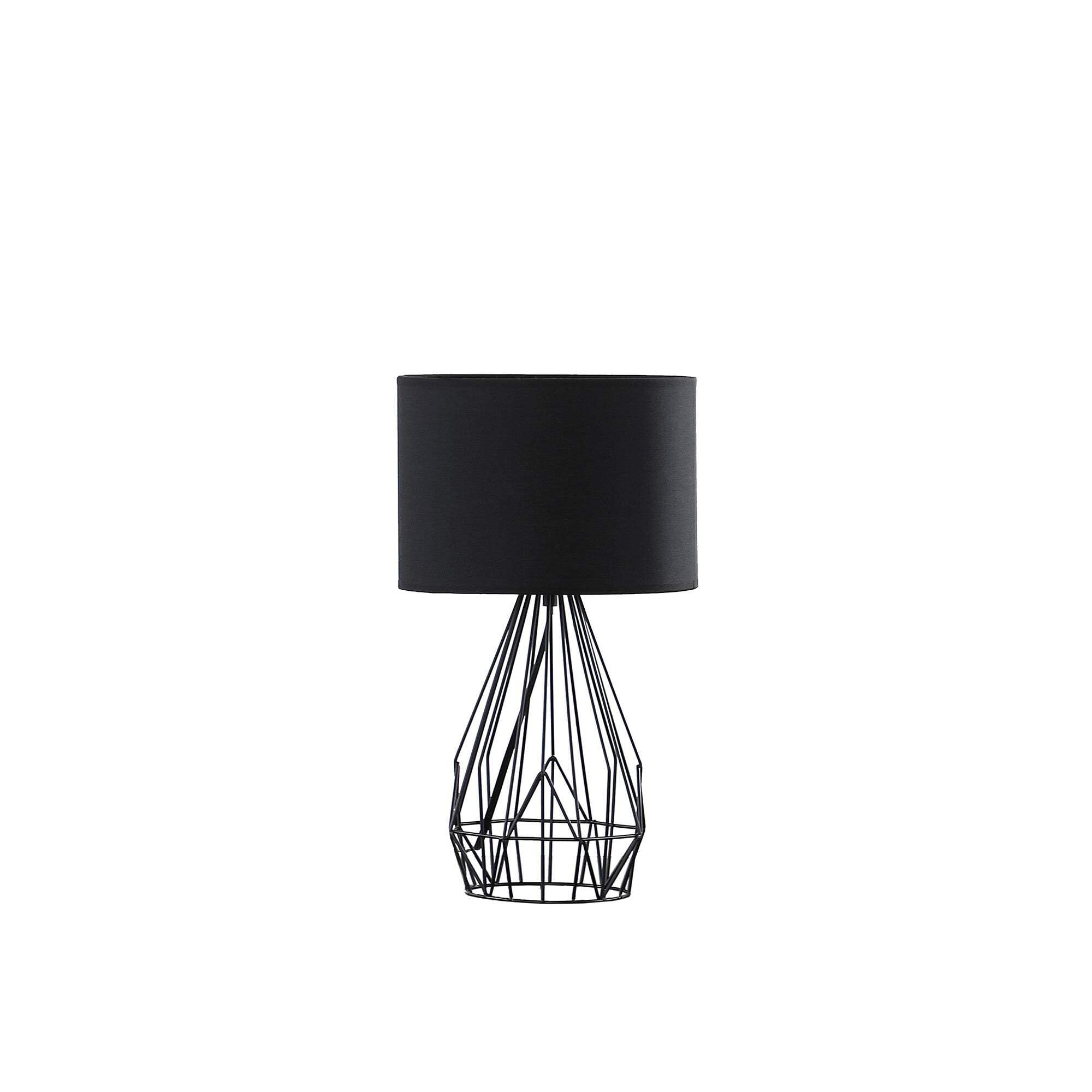 18&quot; Asymmetric Black Cage Metal Table Lamp