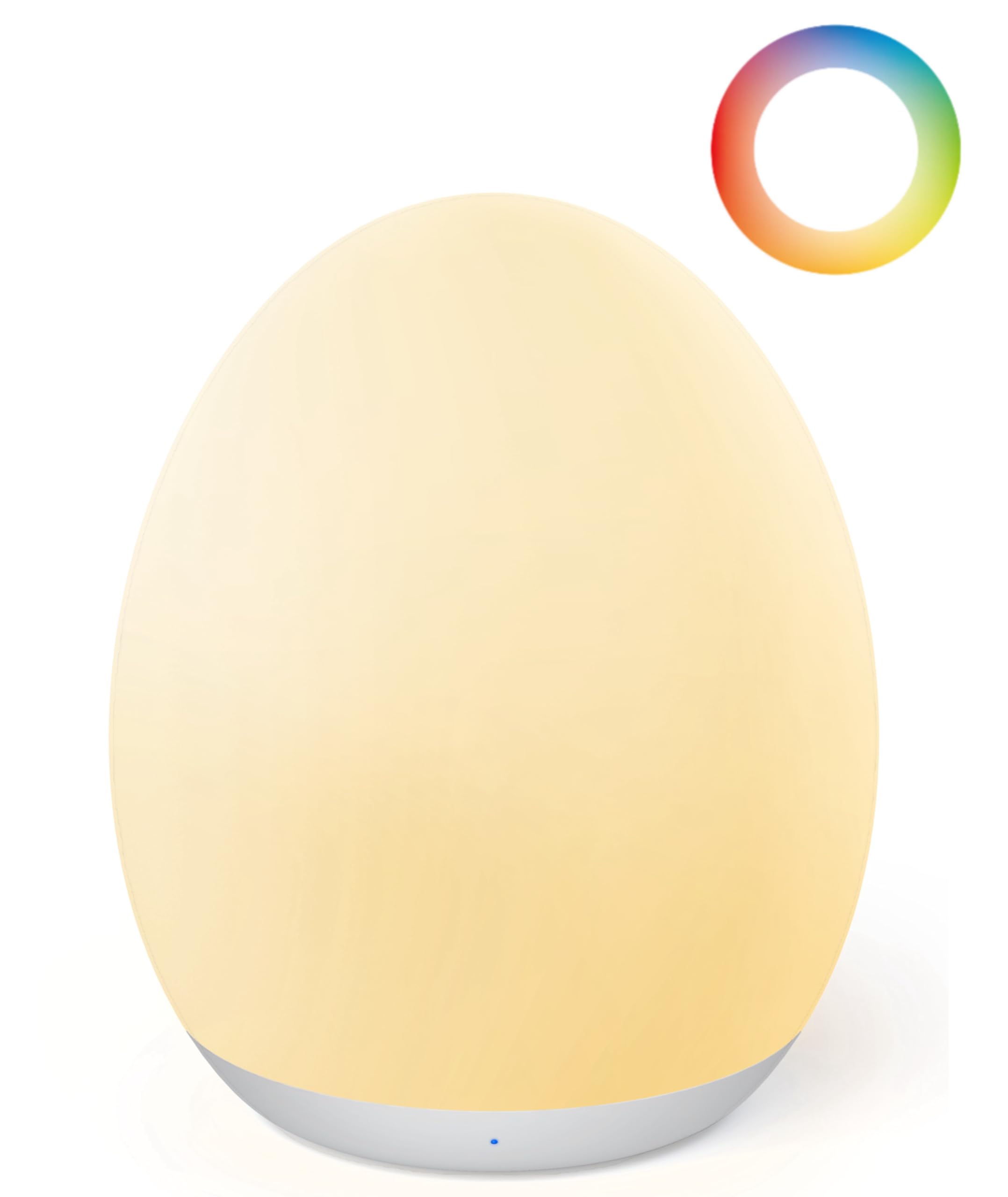 Jolywell Night Light For Kids, Egg Light For Nursery With 7 Rgb Colors Changeable & Stepless Dimming, Rechargeable Tap Light With 1H Timer & Touch Control, Portable Night Light For Babies Bpa Free