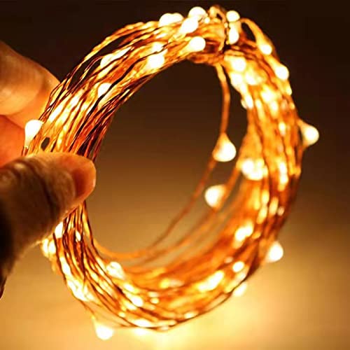 Sanniu Mini Battery Powered Copper Wire Fairy Lights, 5m Warm White, Plastic & Copper, Model SN5MBFSXD, 1 Pack