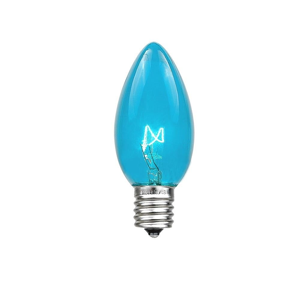 Novelty Lights 500 Case C7 Outdoor Christmas Replacement Bulbs, Teal, C7/E12 Candelabra Base, 5 Watt, 500 Bulbs