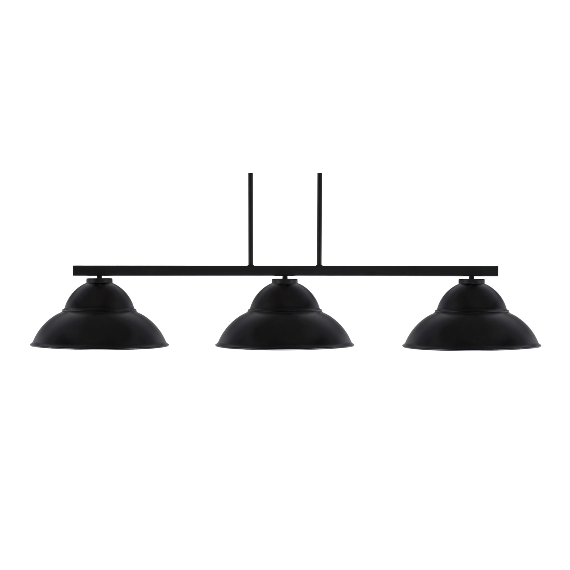 Toltec Lighting Atlas 3 Light Bar - Matte Black Finish, 13in Double Bubble Metal Shades