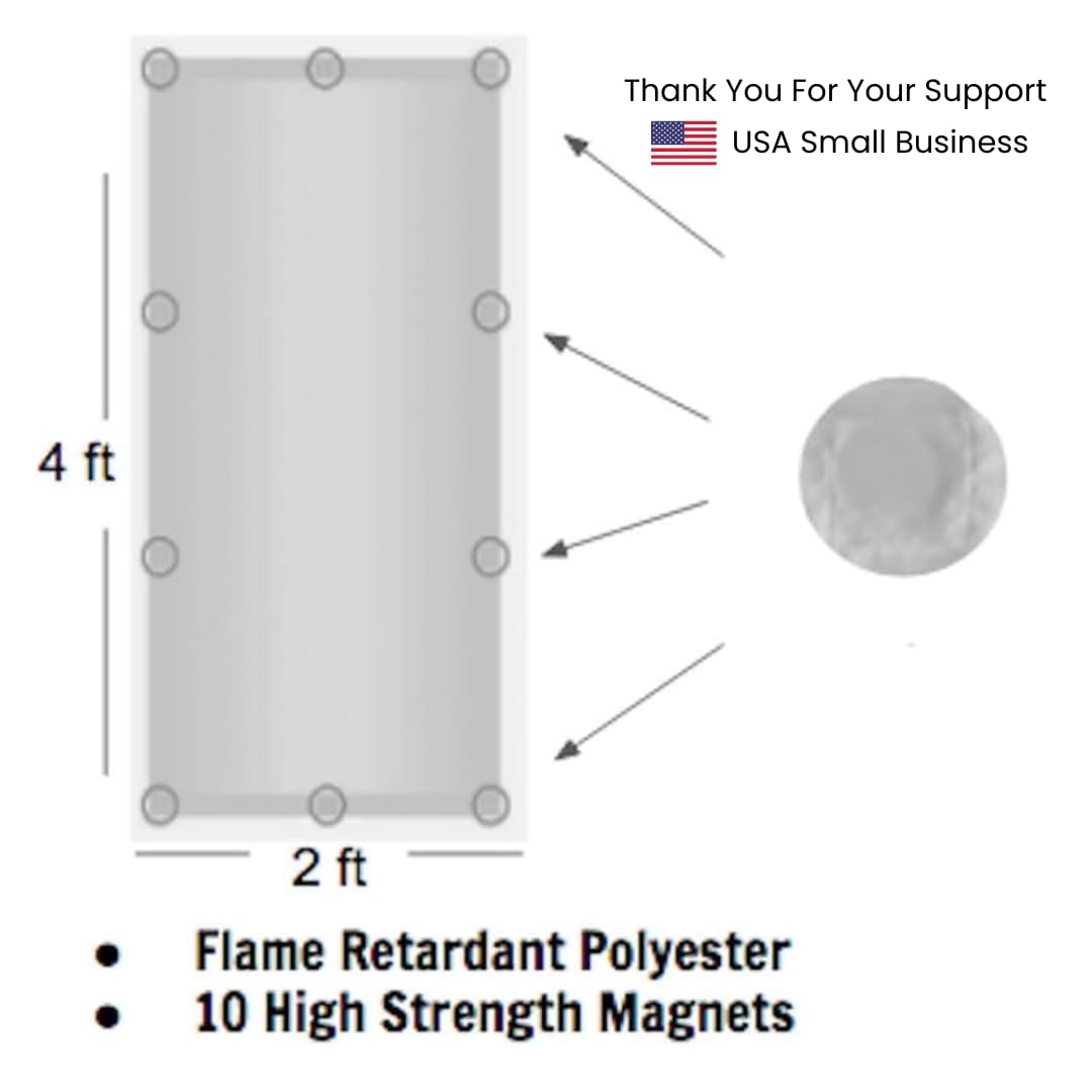ShadeMagic Fluorescent Light Covers - Grey Fabric Light Diffusers, 4 x 2 ft, Pack of 2, Eliminate Glare for Classroom & Office