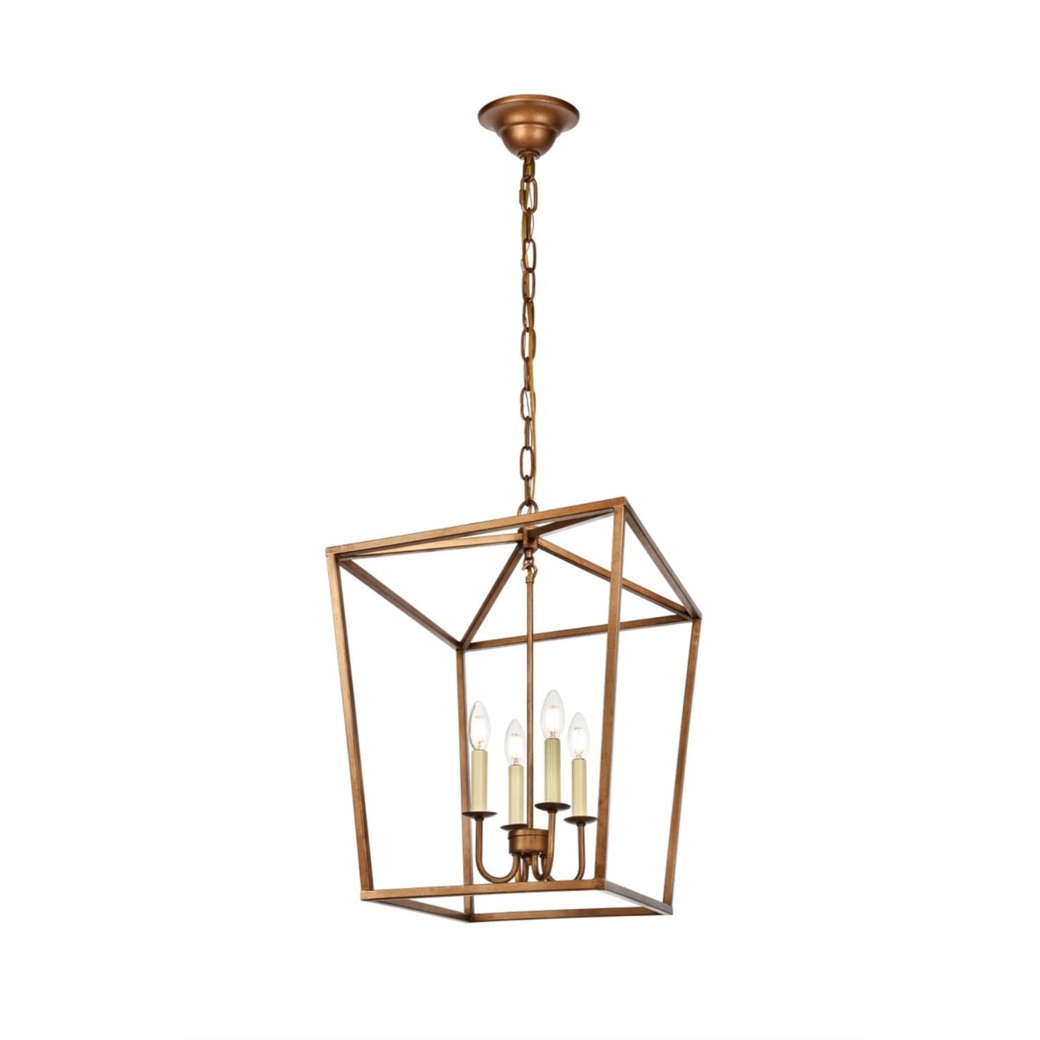 Living District Indoor Modern Home Decorative Bright Ceiling Amelia Collection Pendant D17In H20In Lt:6 Gold Finish