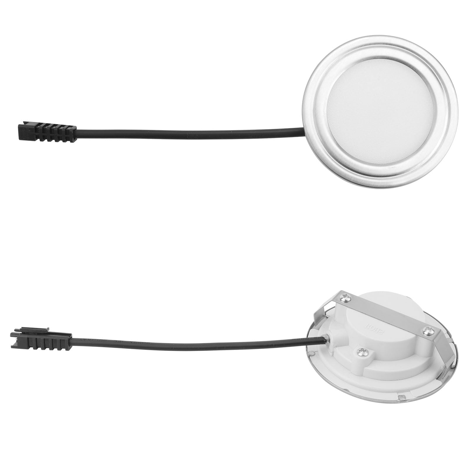 BTFO 2pcs Range Hood Light Bulbs DC 12V 1.5W LED Replacement 6500K 2.68in Diameter Stainless Steel