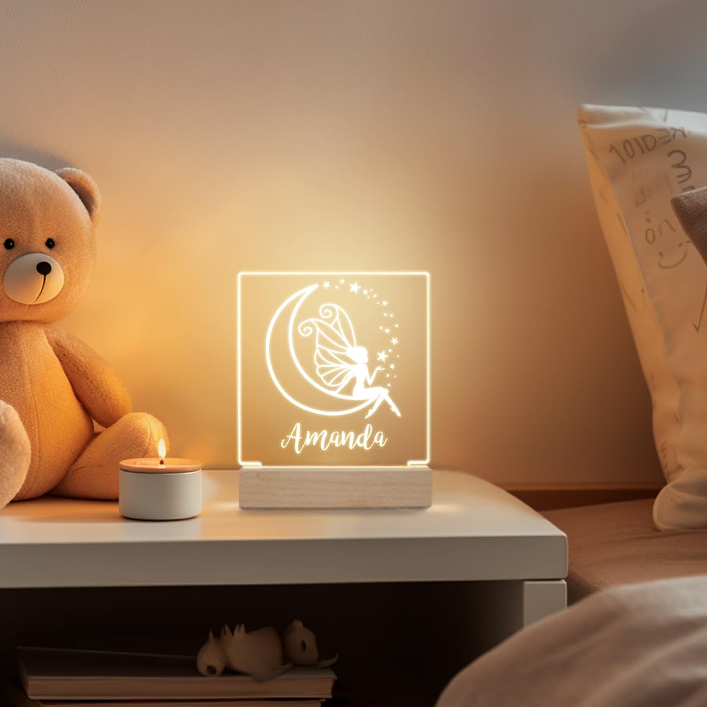 Personalized Night Light For Kids Girls Boys Customized Gifts For Baby Nursery Bedroom Decor Fairy