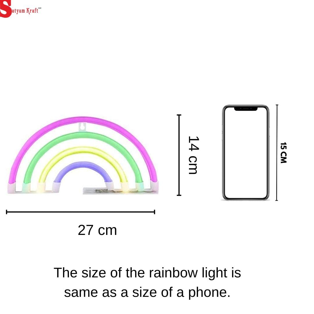 SATYAM KRAFT 1 Pcs Rainbow Design Neon Colorful Acrylic LED Light, Diwali Decoration Items, Bedroom, Table, Home Decoration, Nig