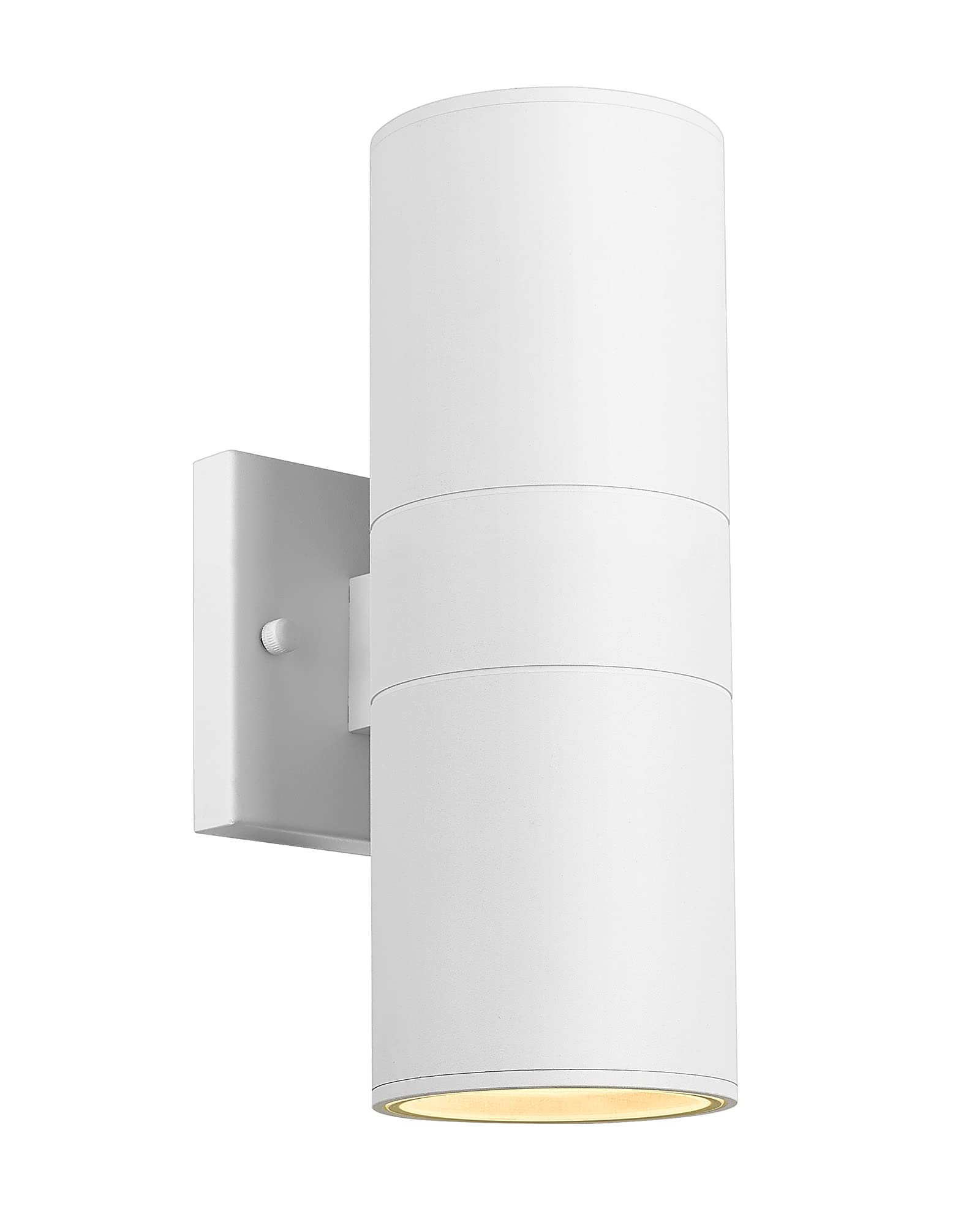 Ken & Ricky White Outdoor Wall Sconce, Outside Up and Down Wall Lights, Modern Exterior Light Fixtures with Tempered Glass Cover