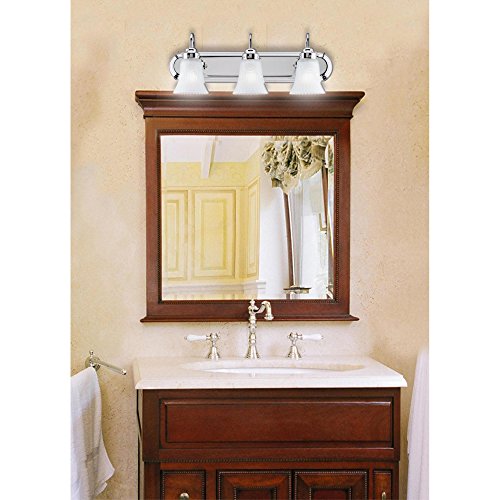 Westinghouse 3-Light Bracket Bathroom Light Fixture, Glass, Modern Design