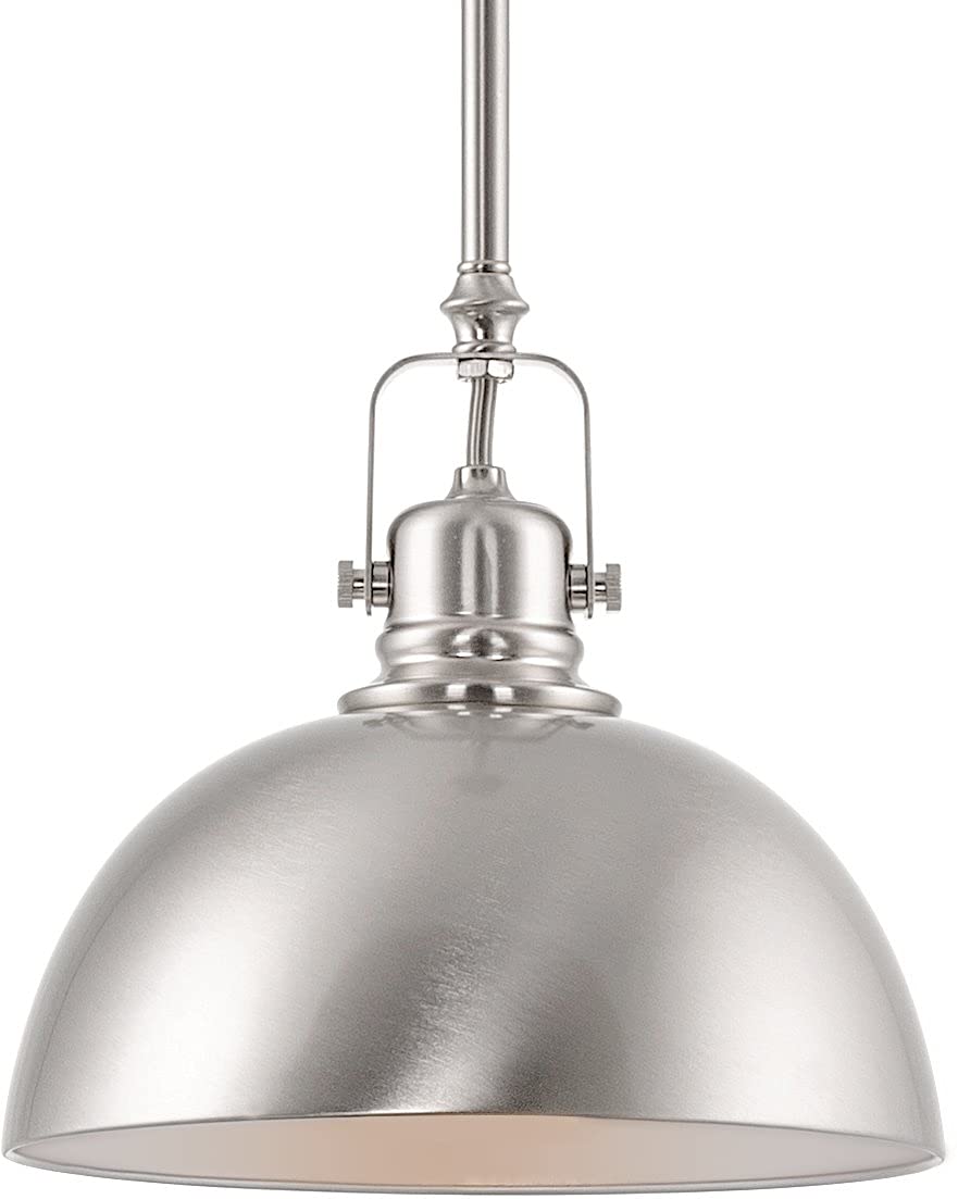 Kira Home Belle Pendant Light, 9in Adjustable, Brushed Nickel, Metal, Model RVY-CP9751-BN