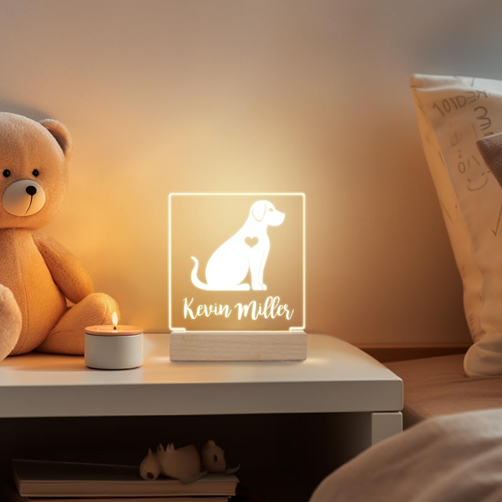 Personalized Night Light For Kids Girls Boys Customized Gifts For Baby Nursery Bedroom Decor Dogs