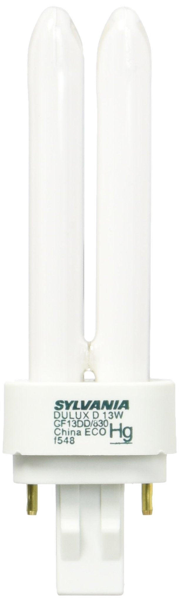Ledvance Sylvania 21119 Compact Fluorescent Light Bulb, 13W, 3000K, 2 Pin Double Tube, 1 Count