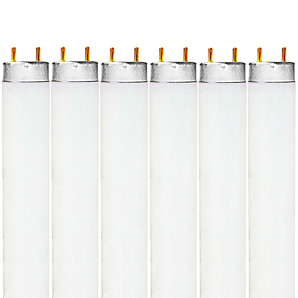 LUXRITE F32T8/841 Fluorescent Tube Light Bulb 32W 4100K Cool White 2800 Lumens G13 Base LR20732 6 Count