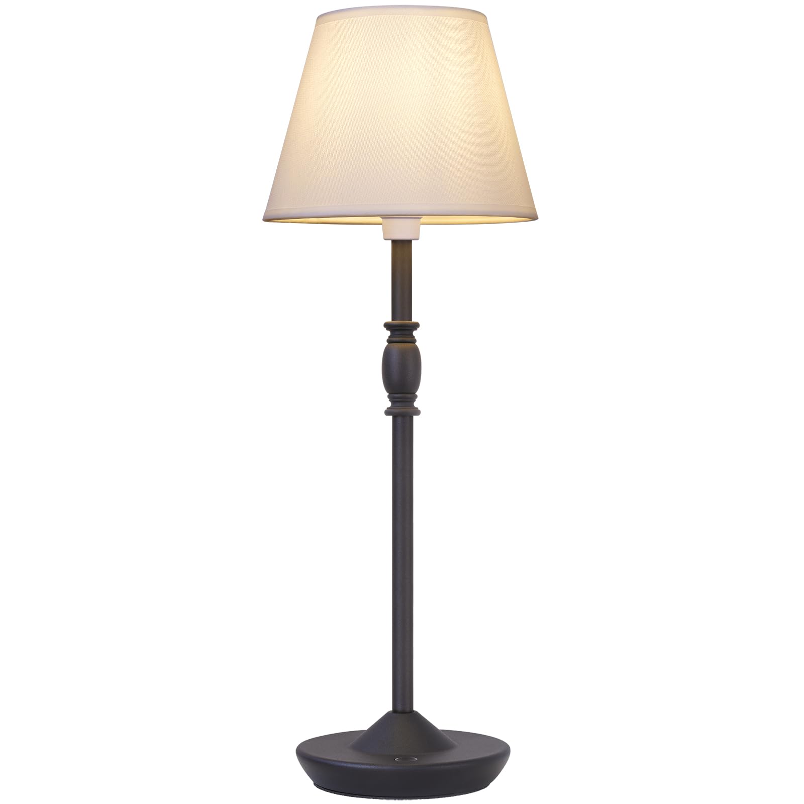 PSDSSHIIS Cordless Table Lamp Portable Small LED Touch Lamp with Dimmer  18 2700K Rechargeable Battery Light for Bedside  Dining Room  Bedroom Lamp  Patio  Bar  Night Light  Bathroom (Sand Black)