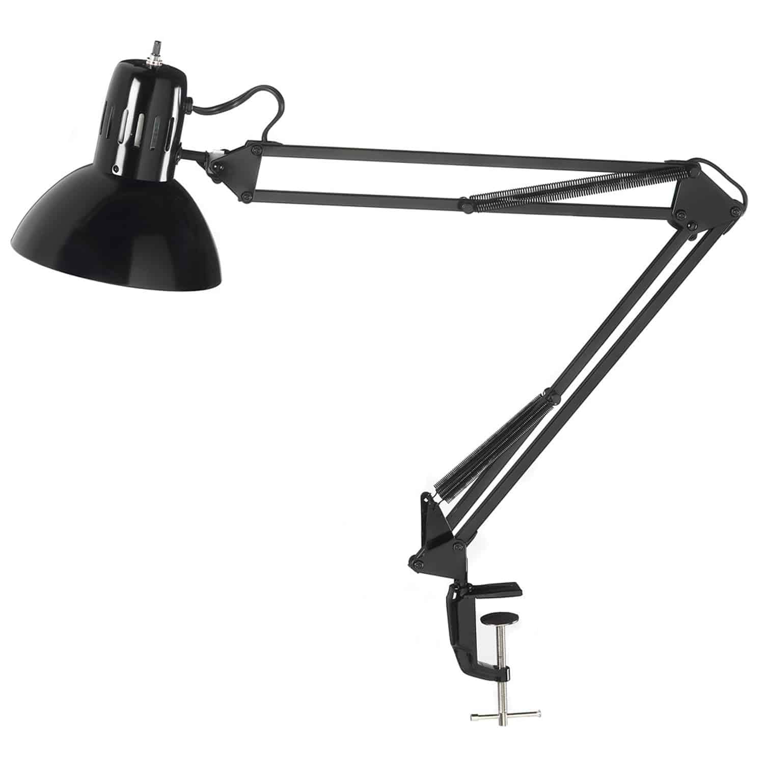 Dainolite DXL334-X Dimmable Desk Lamp with Clamp and Adjustable Arm for Task Lighting, Study, Work, Home or Office with 6' Cord - 36'' - Black