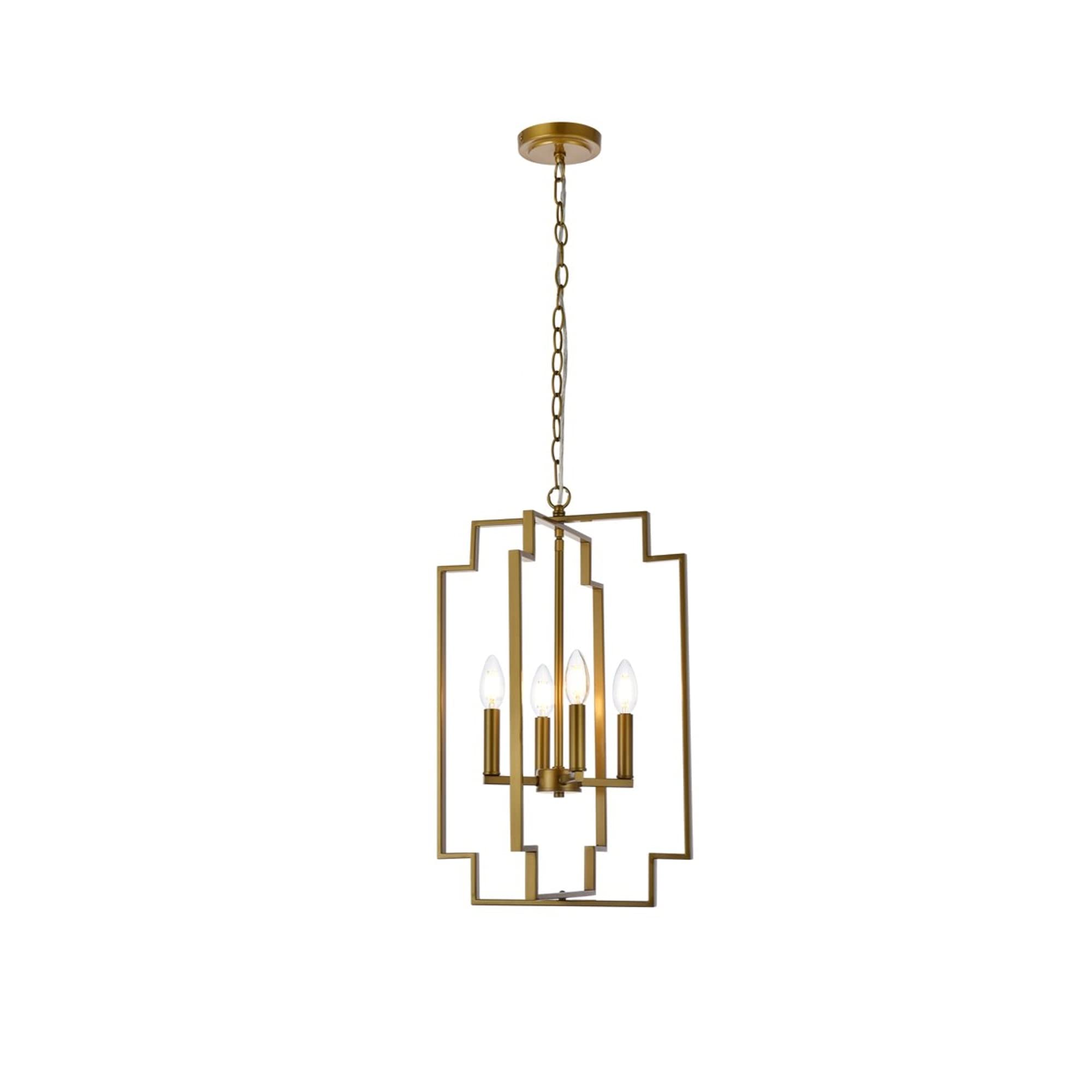 Living District Indoor Modern Home Decorative Bright Ceiling Rosenfeld 4 Lights Pendant in Brass
