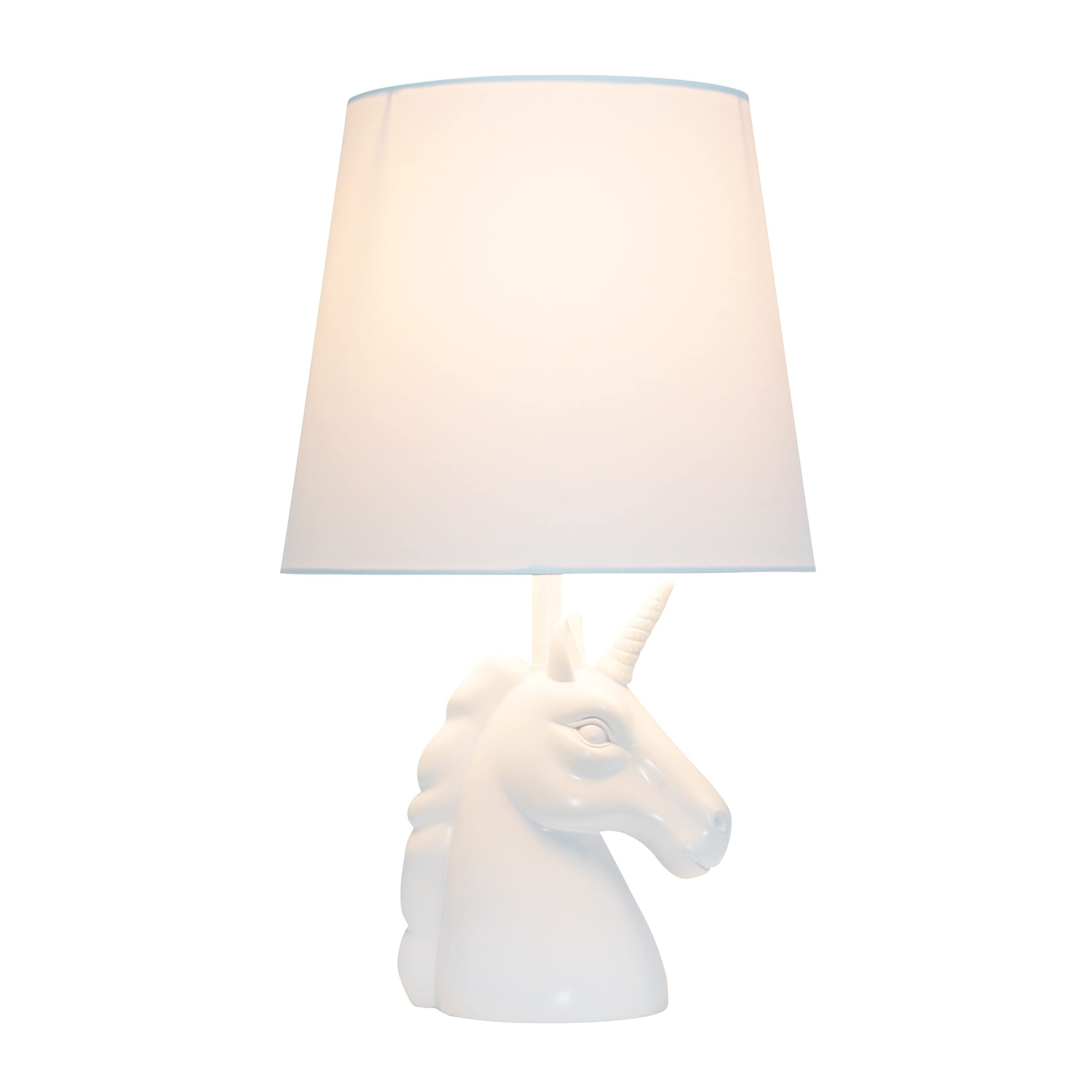 Simple Designs Lt1078-Ird Sparkling Glitter Unicorn Table Lamp, Iridescent