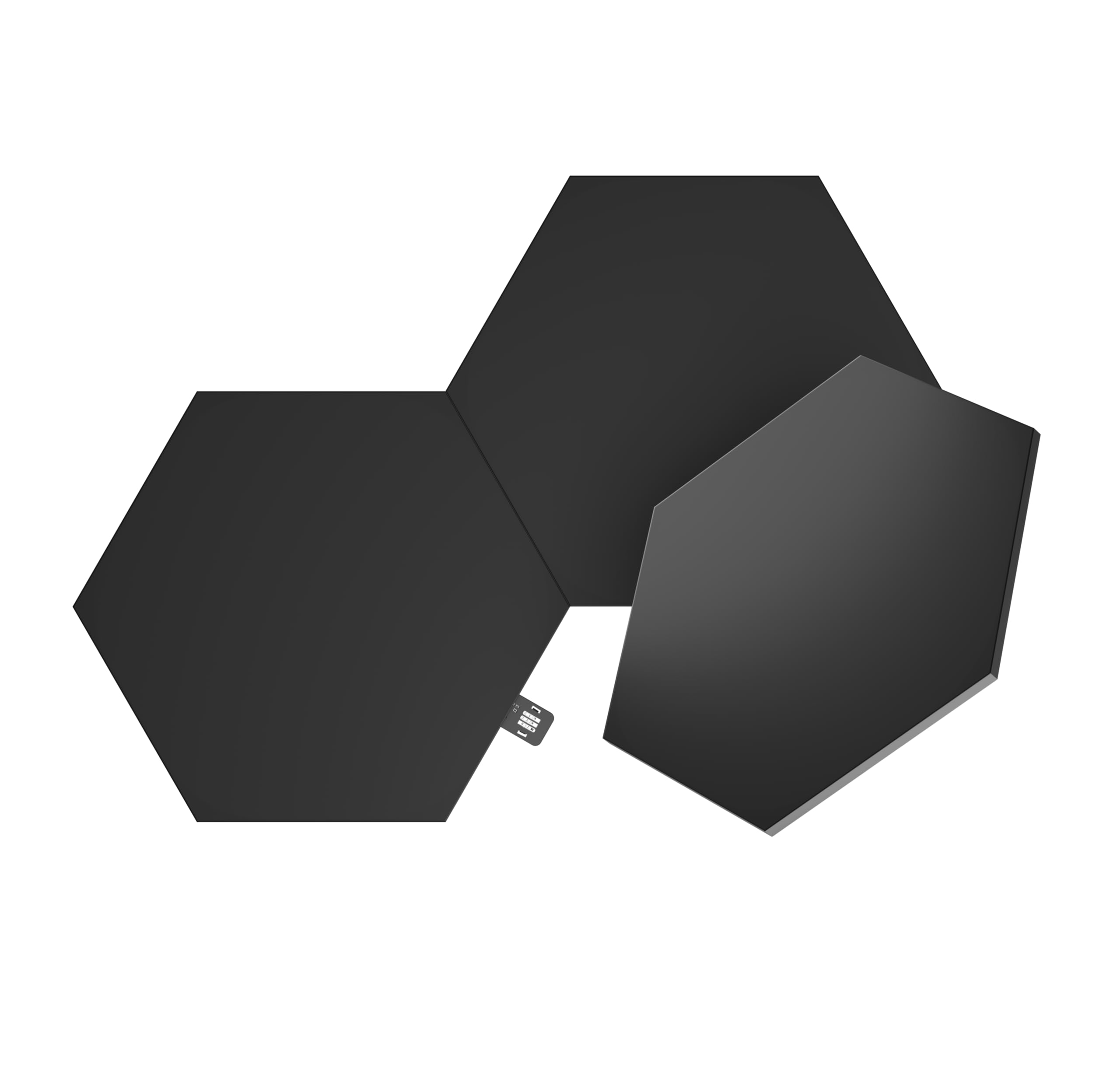 Nanoleaf Shapes LED Wall Lights, RGBW Smart Panels, Black Hexagons 3 Pack, Compatible with Alexa & Google Assistant