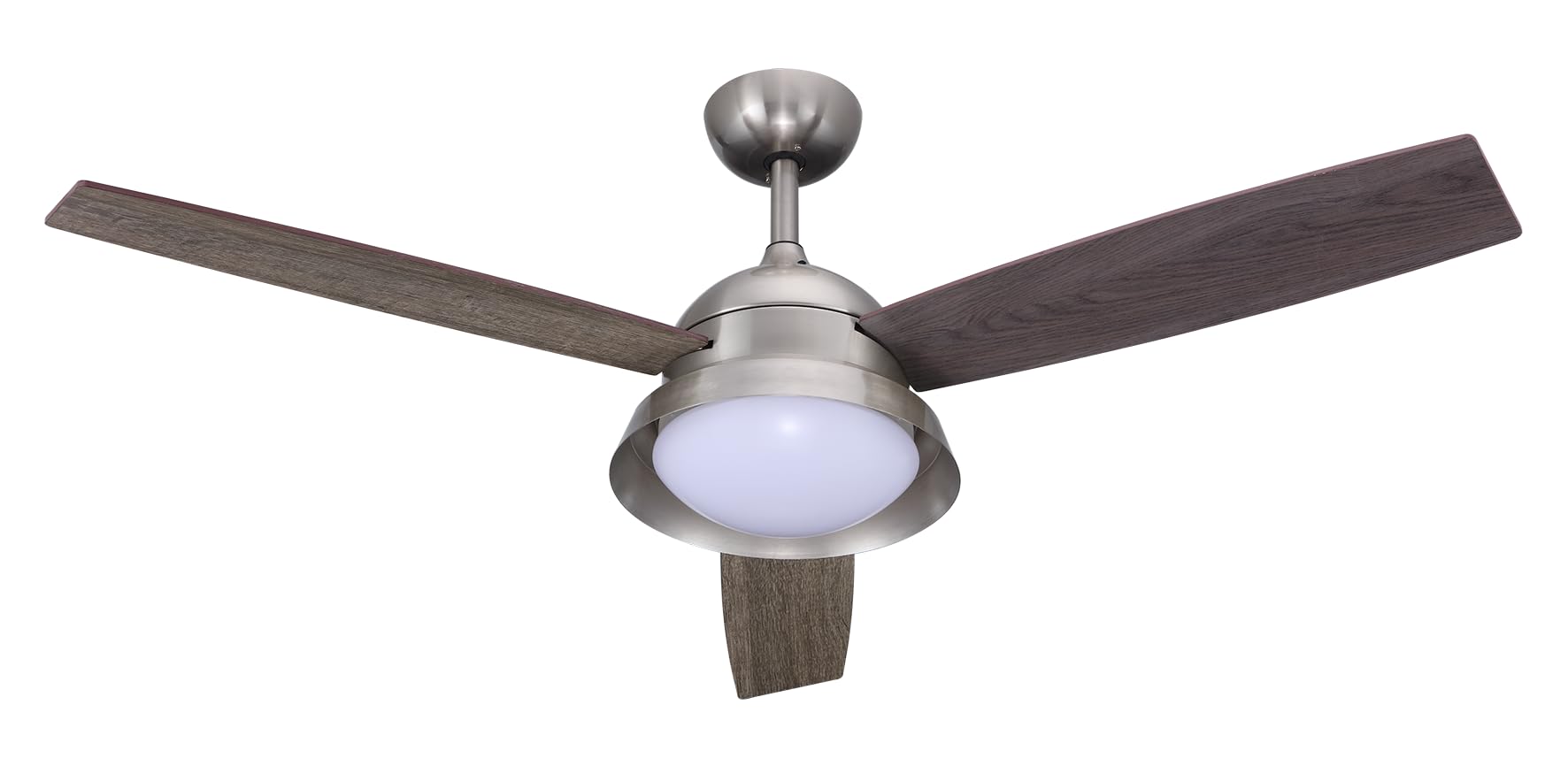 Good Housekeeping 52 Barnlight Indoor Ceiling Fan with 3 Reversible Blades and Remote Control (Brushed Nickel)