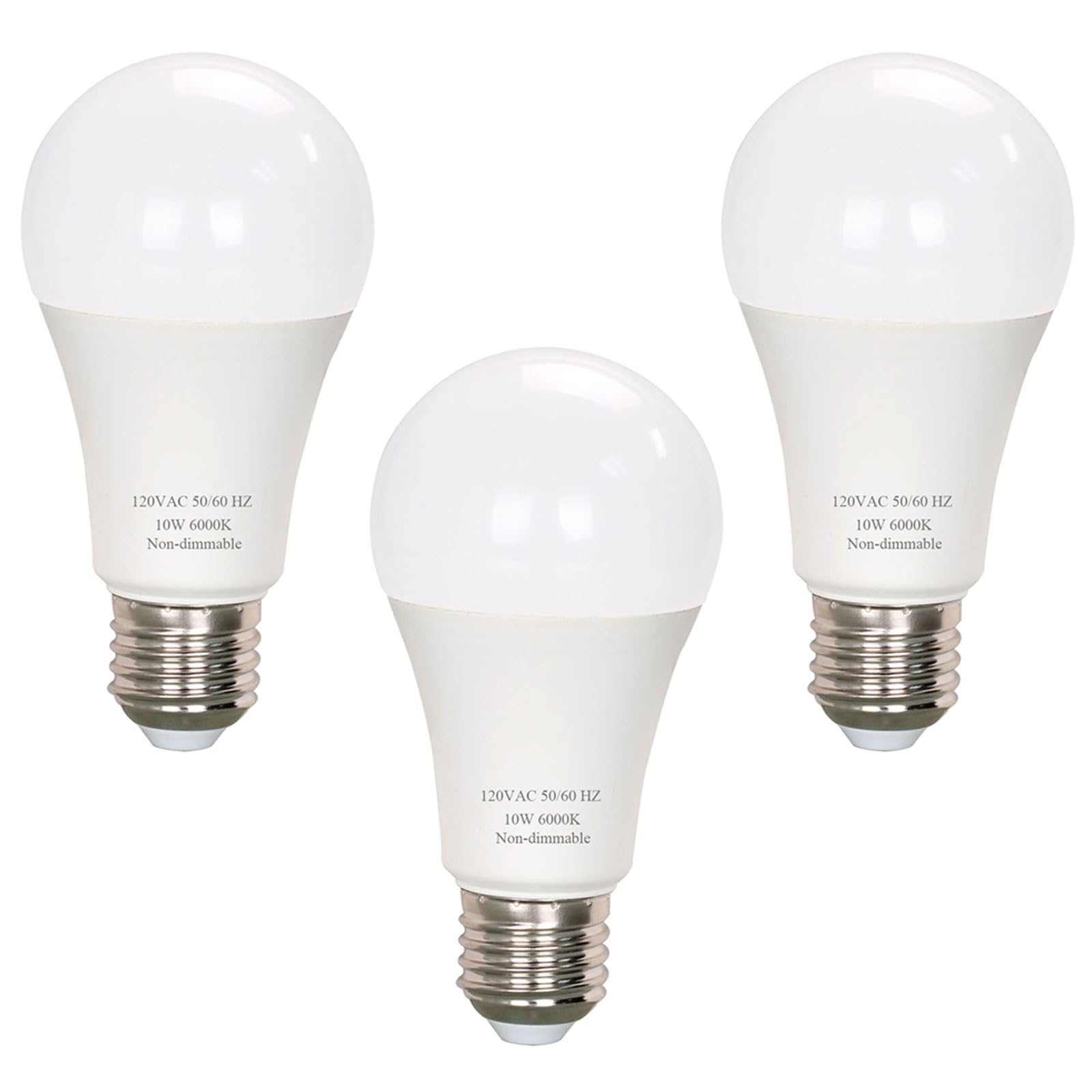 A19 Led Light Bulbs, 60 Watt Equivalent, 800 Lumens Energy Efficient 10W, E26 Standard Base, Soft White 2700K, Non-Dimmable, 20,