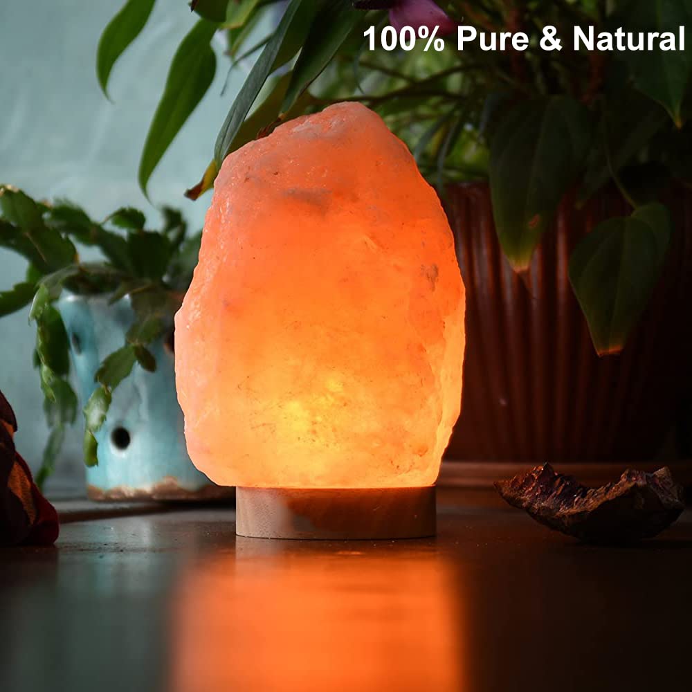 FANHAO Himalayan Salt Lamp, HS90, 100% Natural Crystal, Multicolor Changing Light, Hand Crafted Night Light, Natural Size