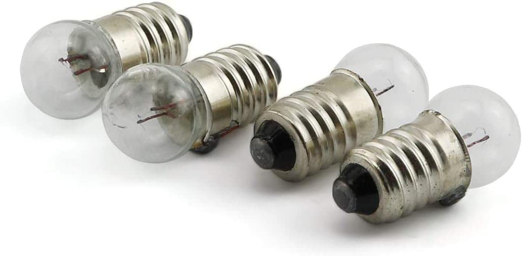 Bllndx 25Pcs E10 Miniature Screw Base Light Bulbs, 3.8V / 0.3A