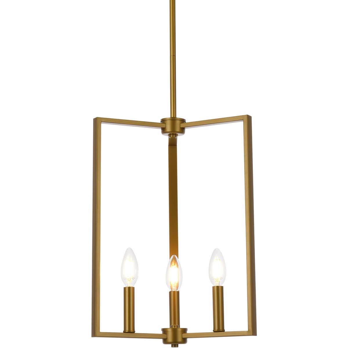 Elegant Lighting Living District Vino 3-Light Mid-Century Metal Pendant in Brass
