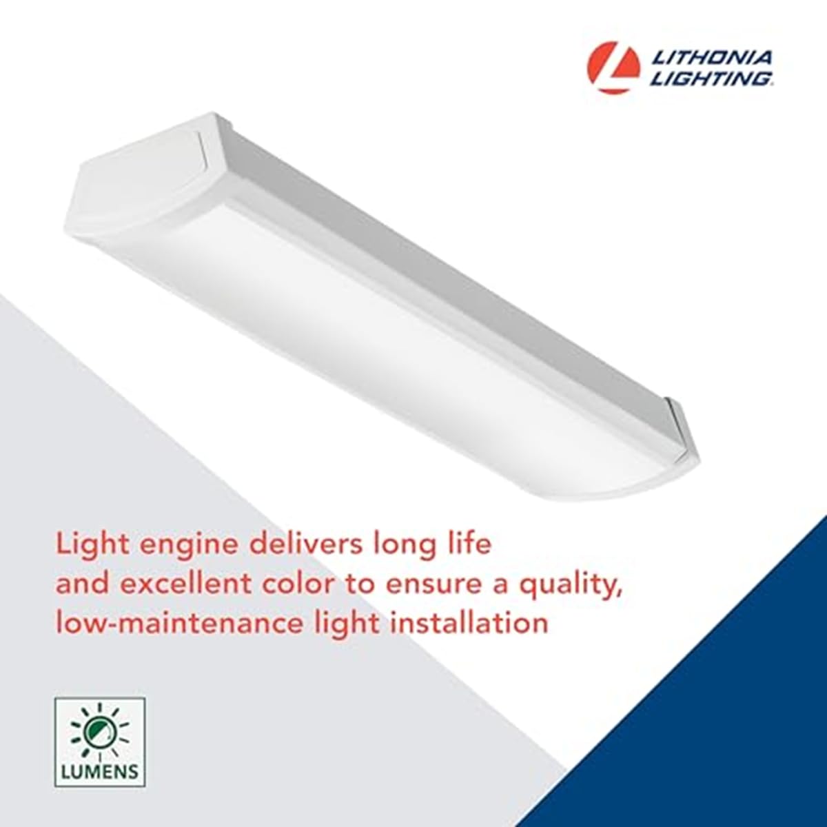 Lithonia Lighting Fmlwl Lnk 48 Alo4 8Sww2 Led Flush Mount Ceiling Light, Linkable Wraparound Lighting Fixture With Adjustable Li