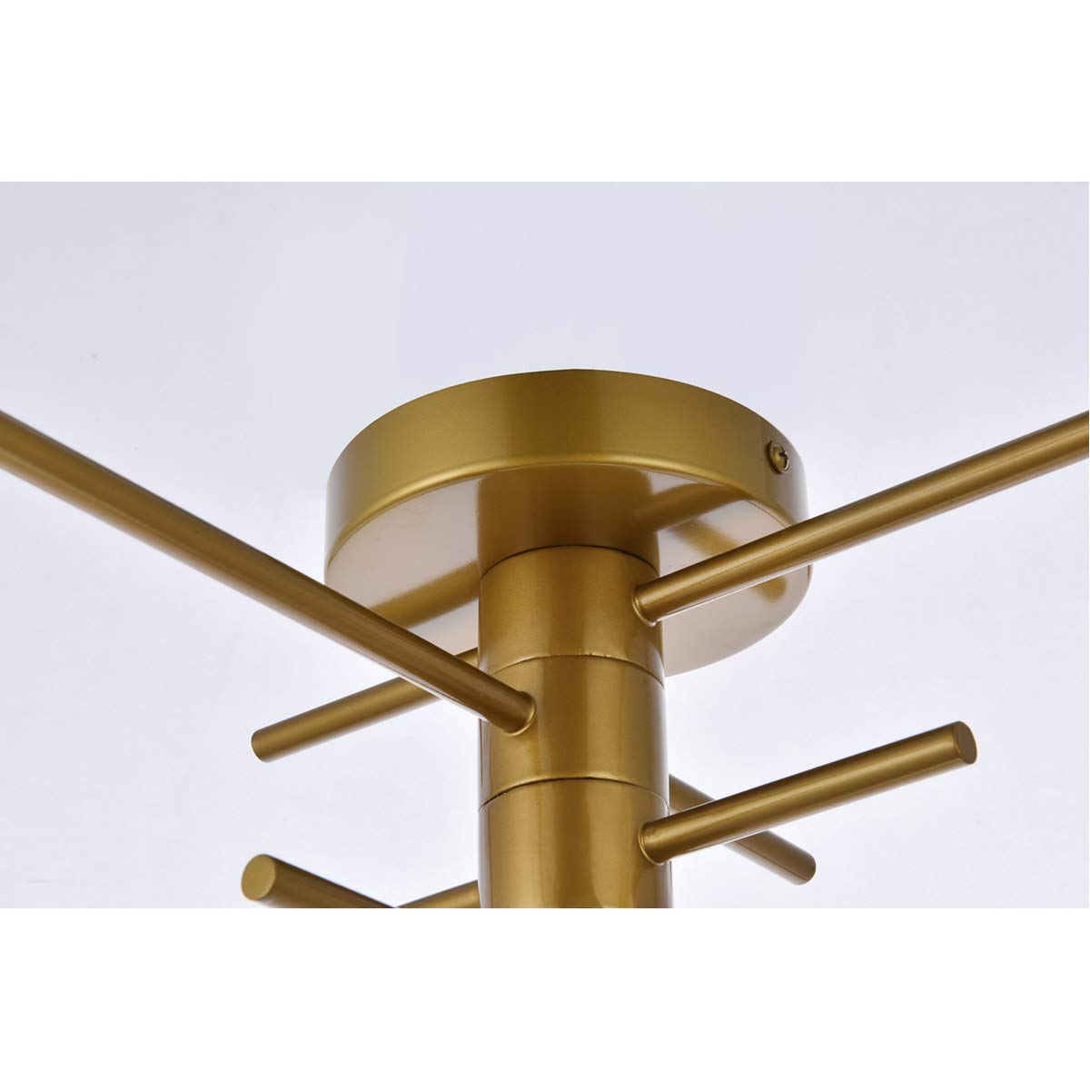 Living District Xavier 4-Light Mid-Century Metal Flush Mount in Brass