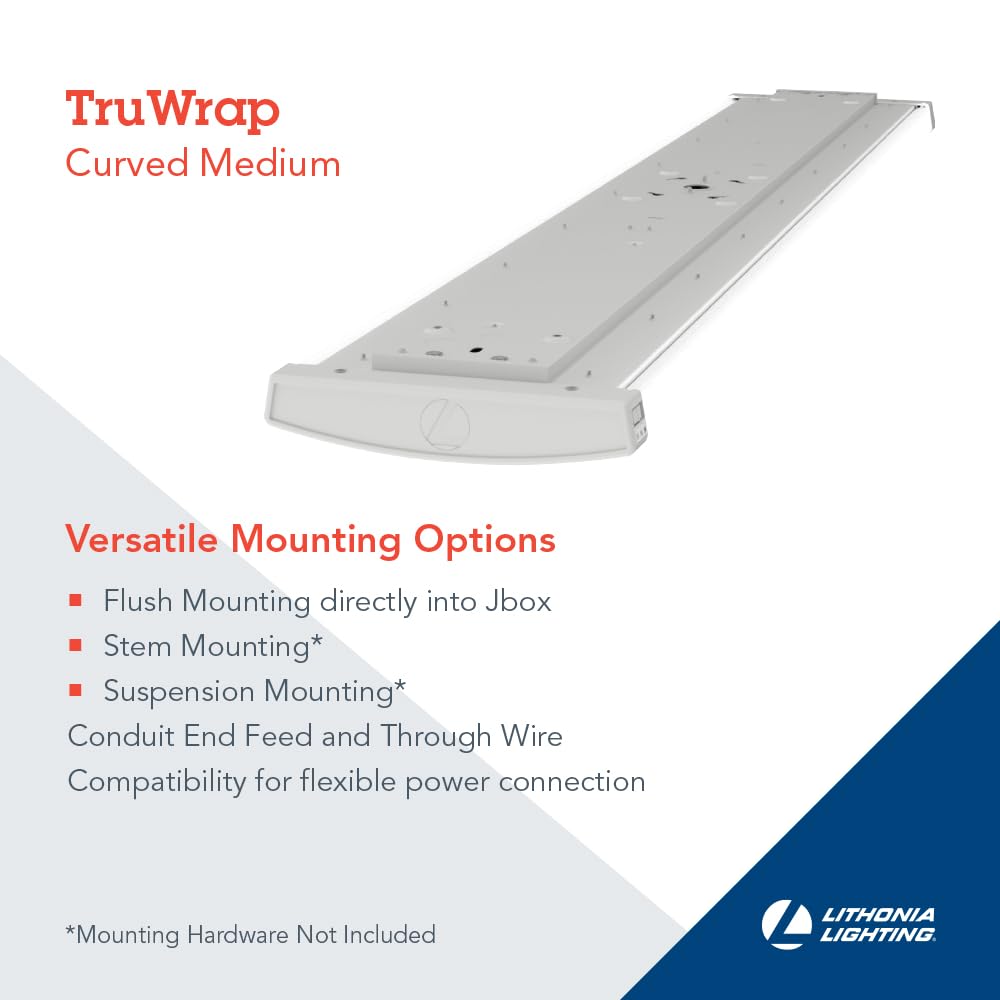 Lithonia Lighting Truwrap Curved Wrap Led Ceiling Light, 3000K/4000K/5000K Switchable Color Temperature, Constant Current, Dimmi