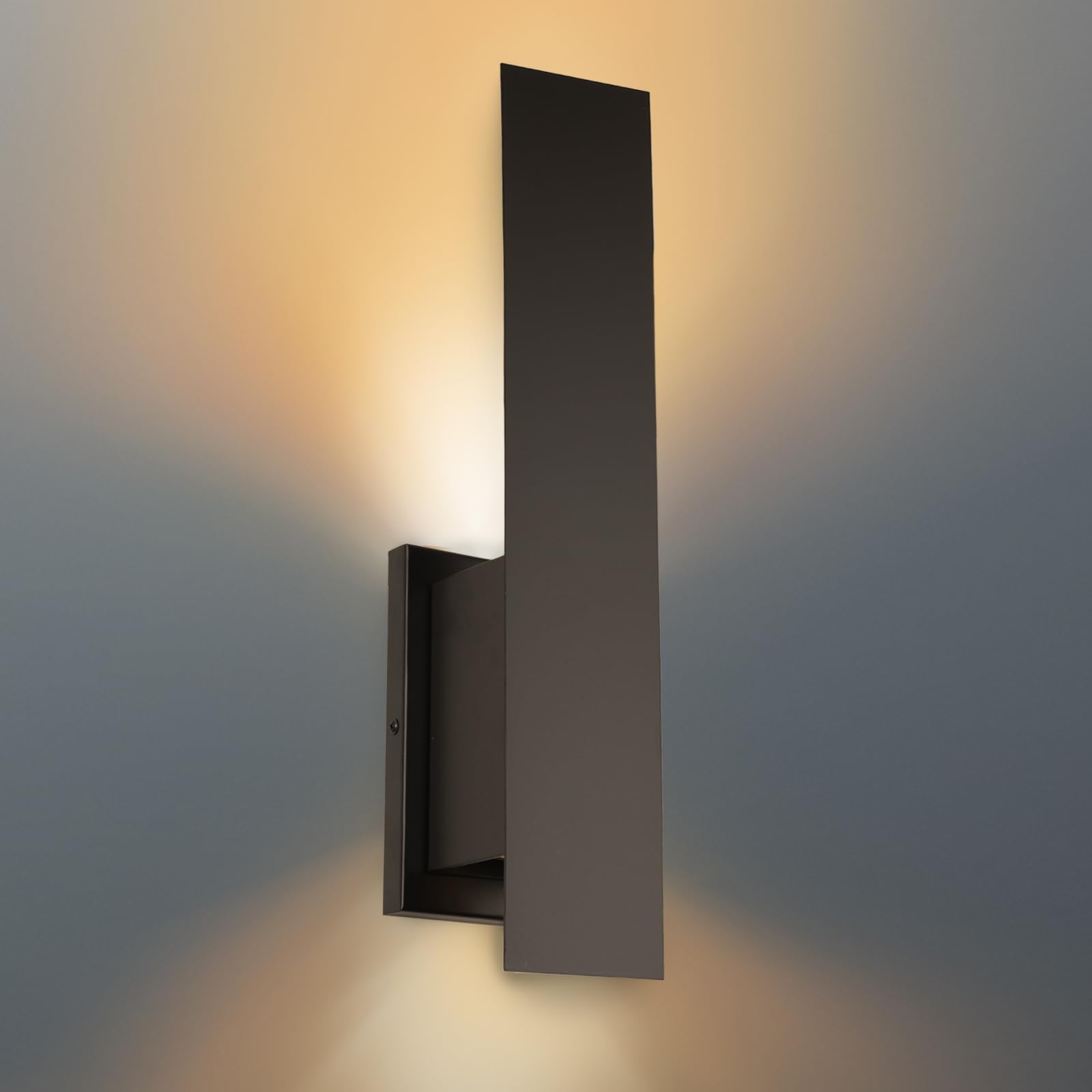 Edwarmlux Indoor Wall Sconces, Modern Dimmable Hardwired Light, 1 Pack, Metal, Matt Black, Model PL-LR002D