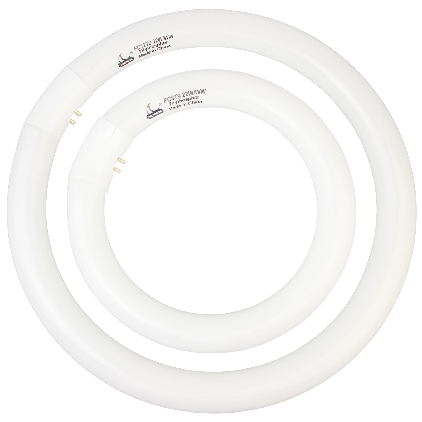 Fc8T9/Kb 22W And Fc12T9/Kb 32W Warm White Set, Round Fluorescent 8 Inch T9 22 Watts & Circular Light Bulbs 12 Inch 32 Watts Pack