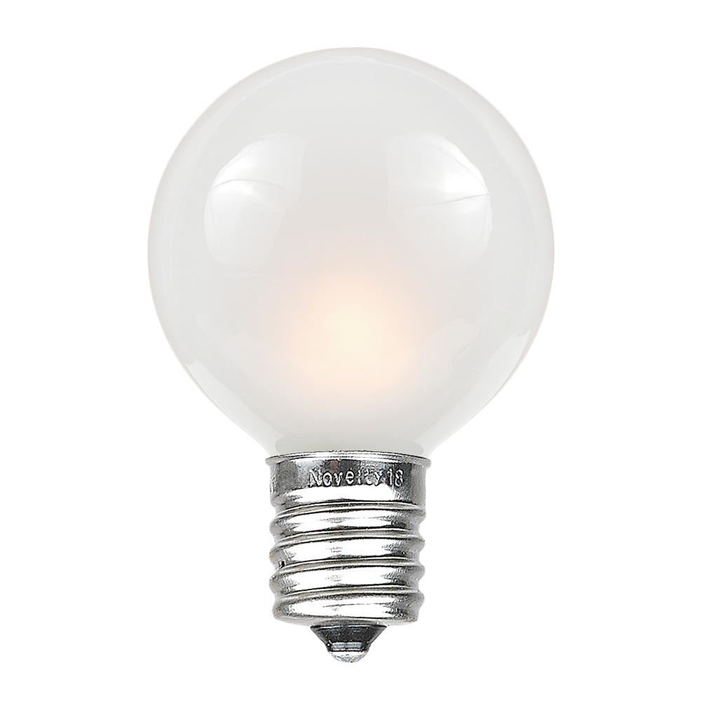 Novelty Lights 5 Pack G50 Outdoor Patio Globe Replacement Bulbs, Frosted White, E17/C9 Intermediate Base, 7 Watt