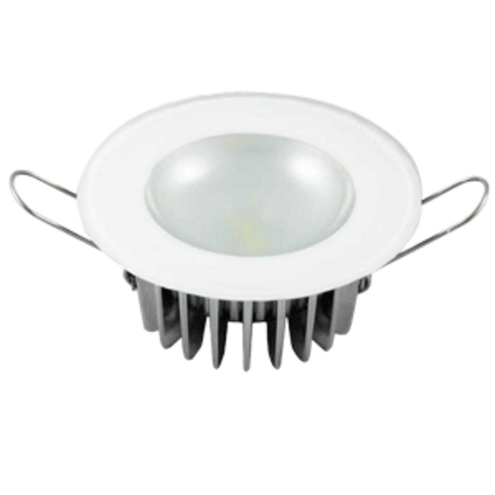 Lumitec 113120 Mirage Led Exterior Or Interior Down Light, Flush Mount, White Bezel, White, Red, Blue And Purple All Non-Dimming, 3.25-Inch Diameter