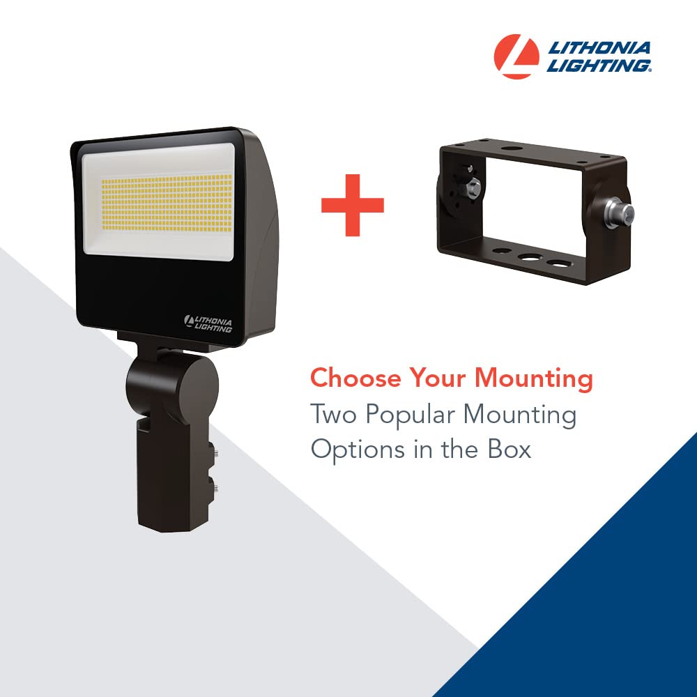 Lithonia Lighting Esxf4 Alo Sww2 Ys Ddb M2 Outdoor Led Switchable Floodlight, Yoke Or Slipfitter Mount, Bronze