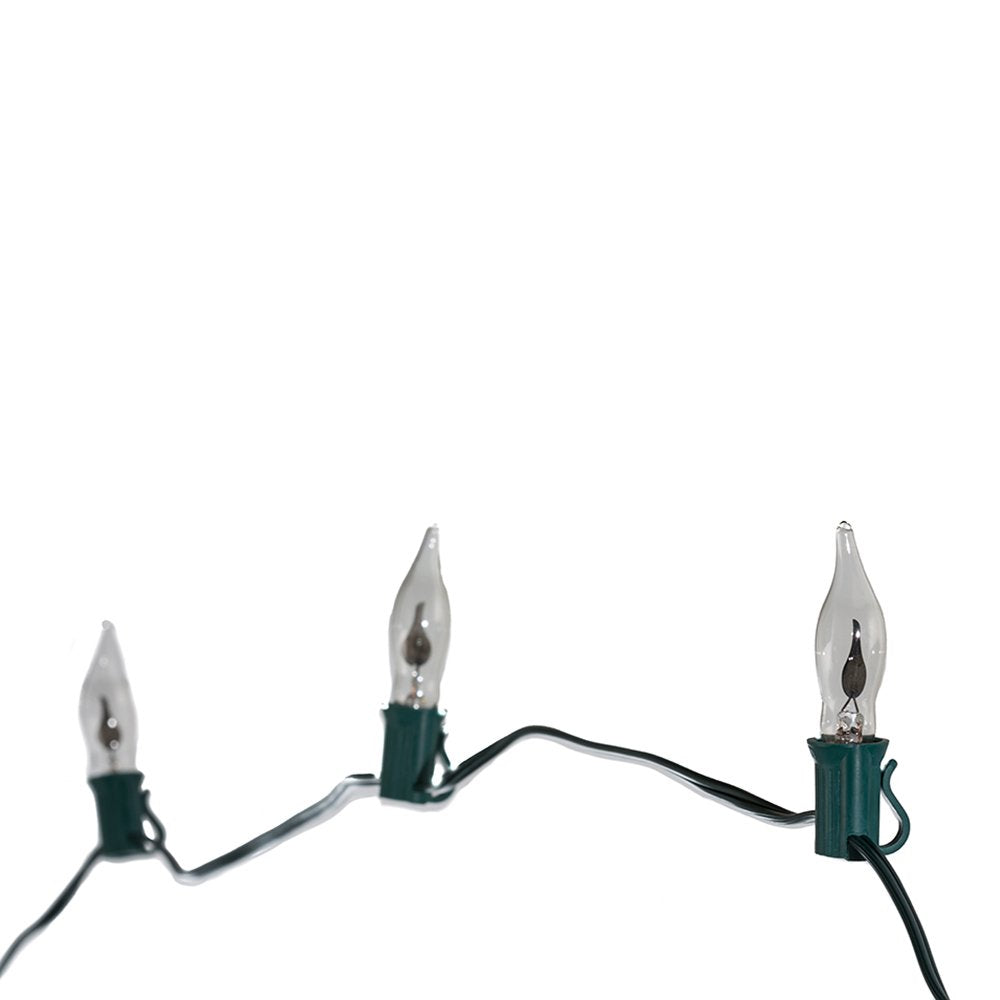 Kurt S. Adler 10-Light Flicker Flame Light Set, 12ft, Clear, Plastic, Model UL0702