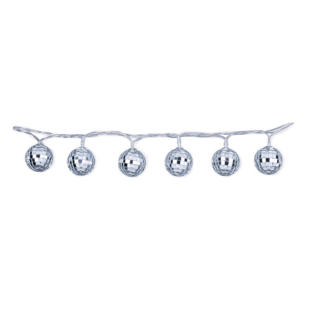 Kikkerland 5ft 10 Hanging LED Disco String Lights Battery Operated Bedroom Living Room, Inside Outside Decor, Home Decor, Party 
