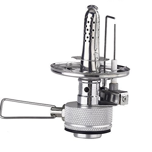 Docooler Mini Portable Camping Lantern - Silver Ceramic Gas Light, Model MOH10911-G-HSF, Ideal for Hiking and Outdoor Use