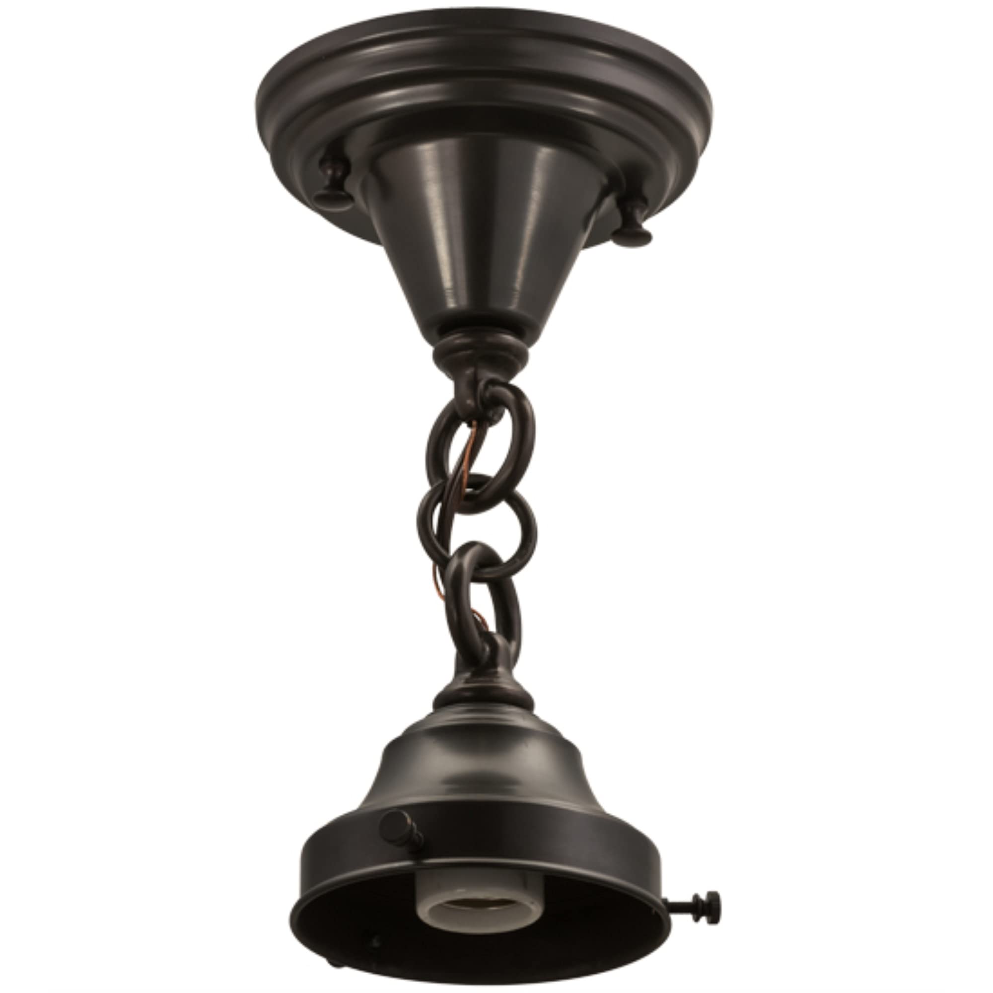 Meyda Tiffany 165491 Revival Craftsman 1 Flush Mount Light Fixture, Brown/Brass, 5"W