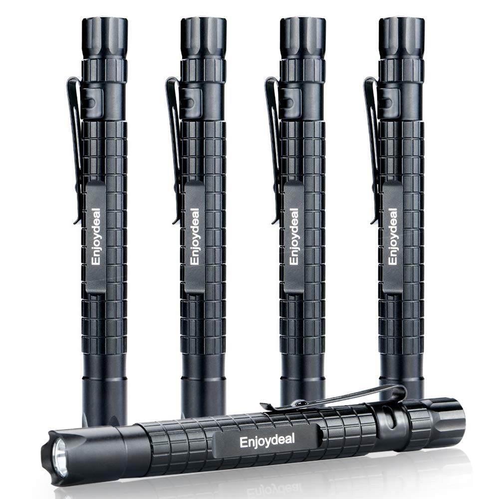 enjoydeal LED Pen Light Flashlight 1000LM Waterproof Aluminum 5.5 inch Black Model SGAA419B