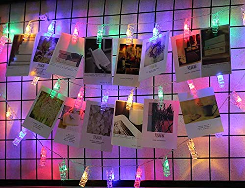 Magnoloran 30 LED Photo Clip String Lights, Remote, 10ft, Multicolor, Model PC023-CO-FBA-1, Battery Operated Fairy Twinkle Lights