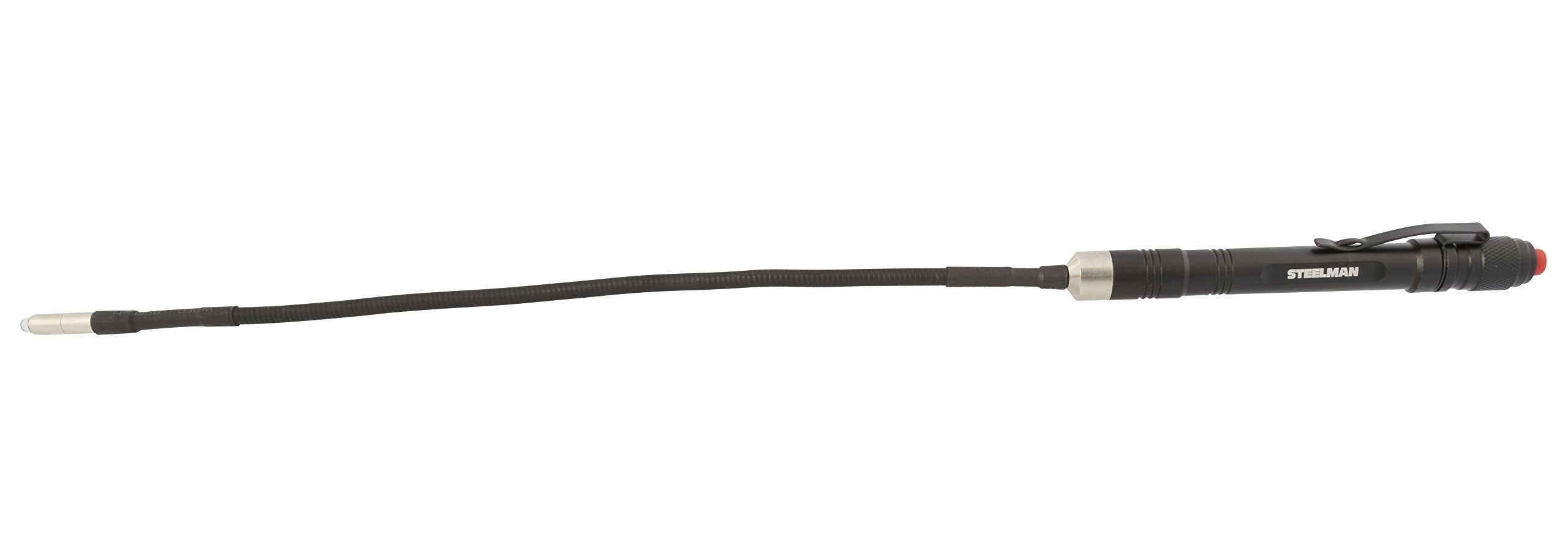 Steelman LED Pen Light 2AAA with Flexible Neck, Aluminum, Black, Model 95887