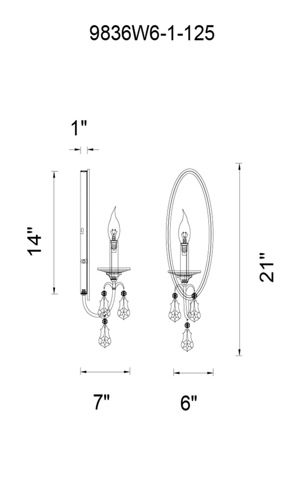 Cwi Lighting Electra 1-Light Metal Wall Sconce, Oxidized Bronze Finish