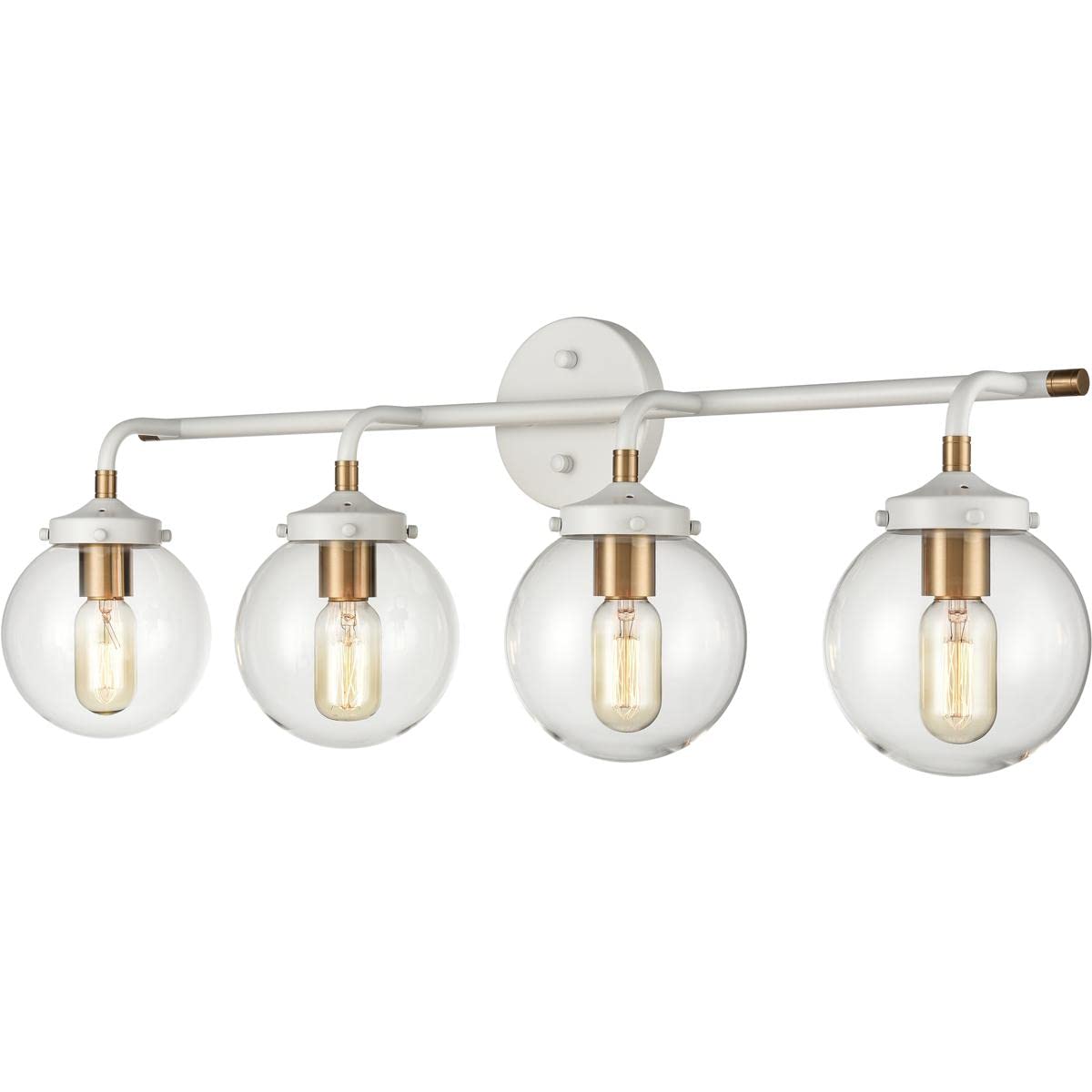 Elk Home 4-Light Boudreaux Vanity Light In Matte White With Clear Glass - Modern Style