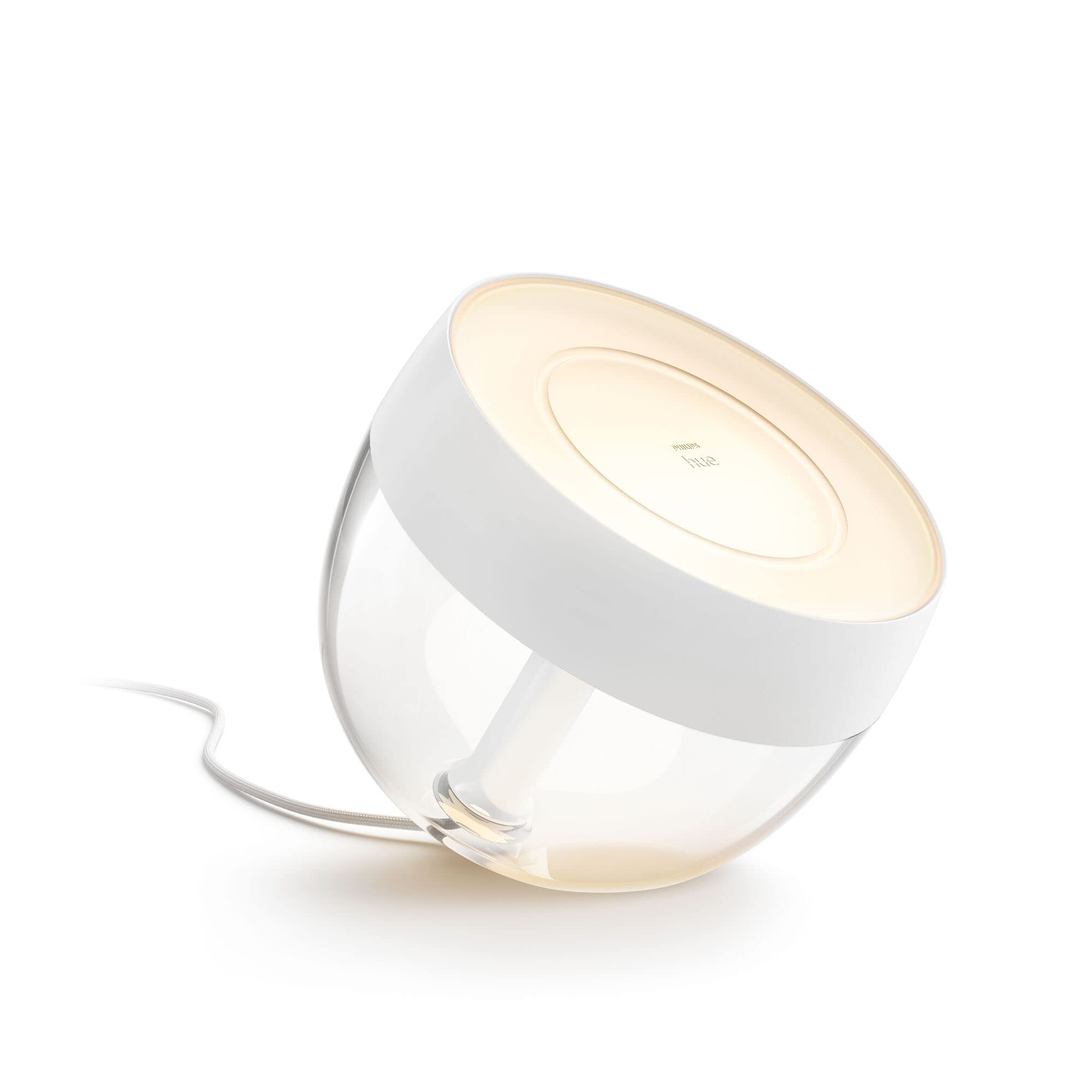 Philips Hue Iris Smart Table Lamp - Color-Changing LED - 1 Pack - White Metal - Model 561795 - Works with Alexa, Google Assistant, Apple Homekit