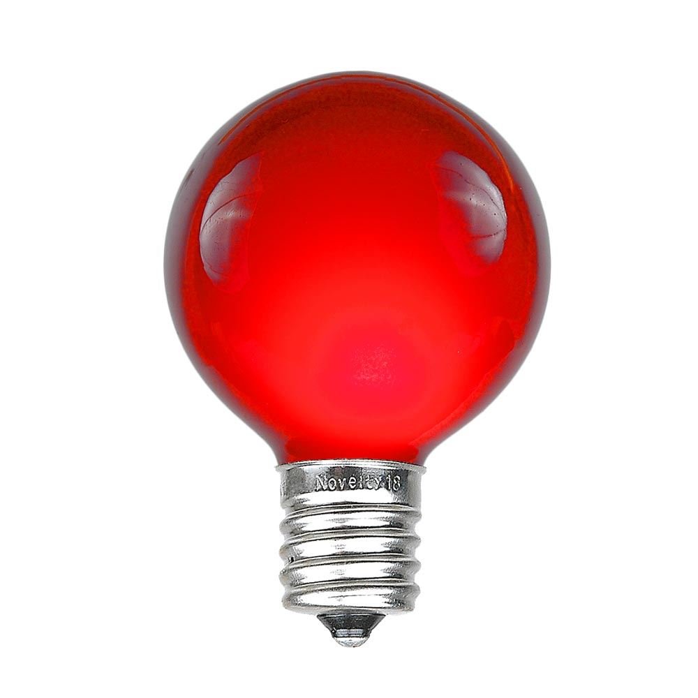 Novelty Lights G50 Globe Replacement Bulbs - E17/C9 Base, 7 Watt, Red, 25 Count, Glass