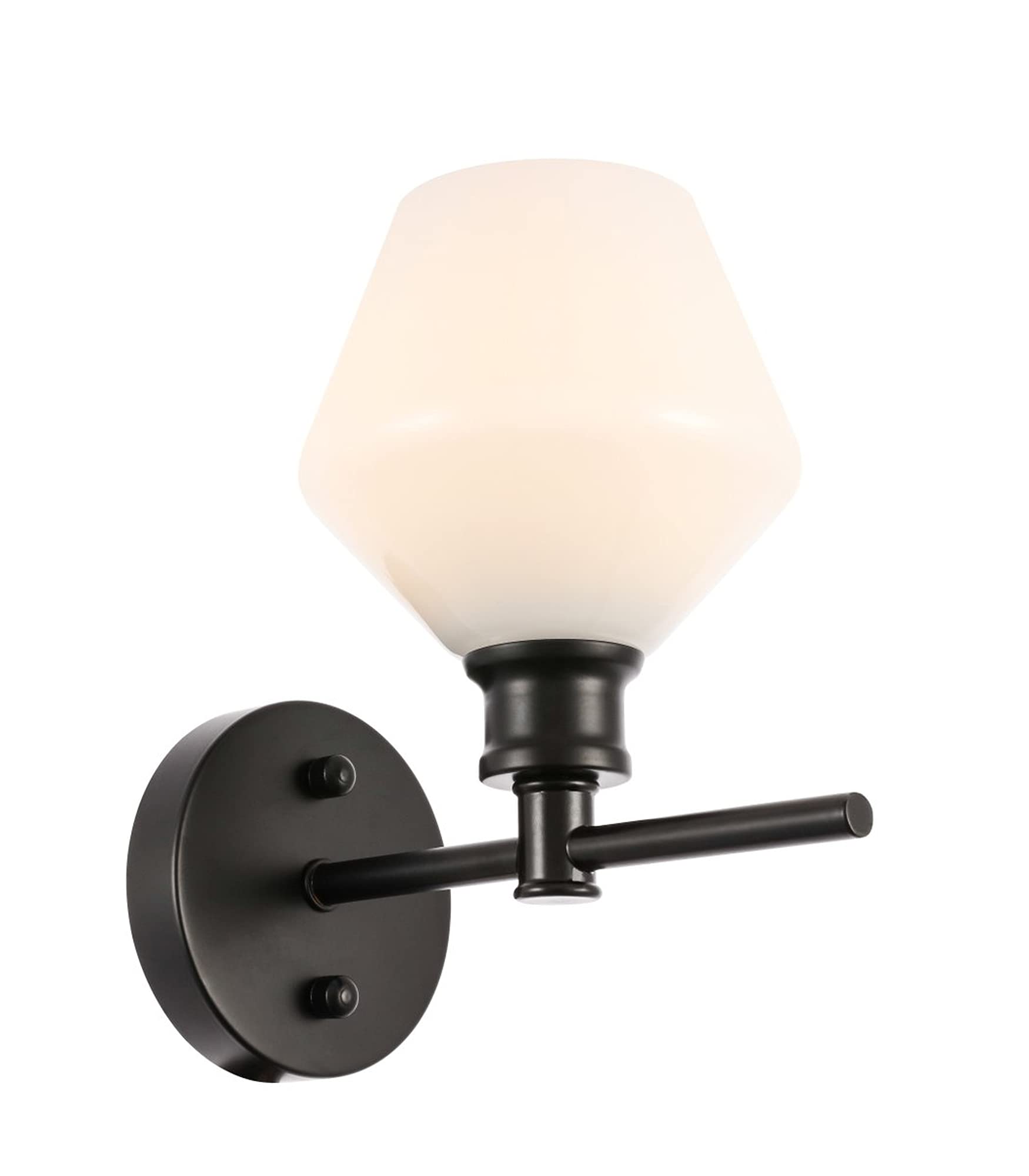 Living District Gene 1 Light Black And Frosted White Glass Wall Sconce