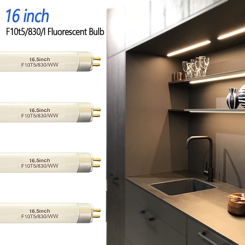 (4 Pack) 16 F10T5/830 Fluorescent Bulb Replacement For Jasco 10W 3000K Warm White Lamp For Under Cabinet, Counter Light Fixtures