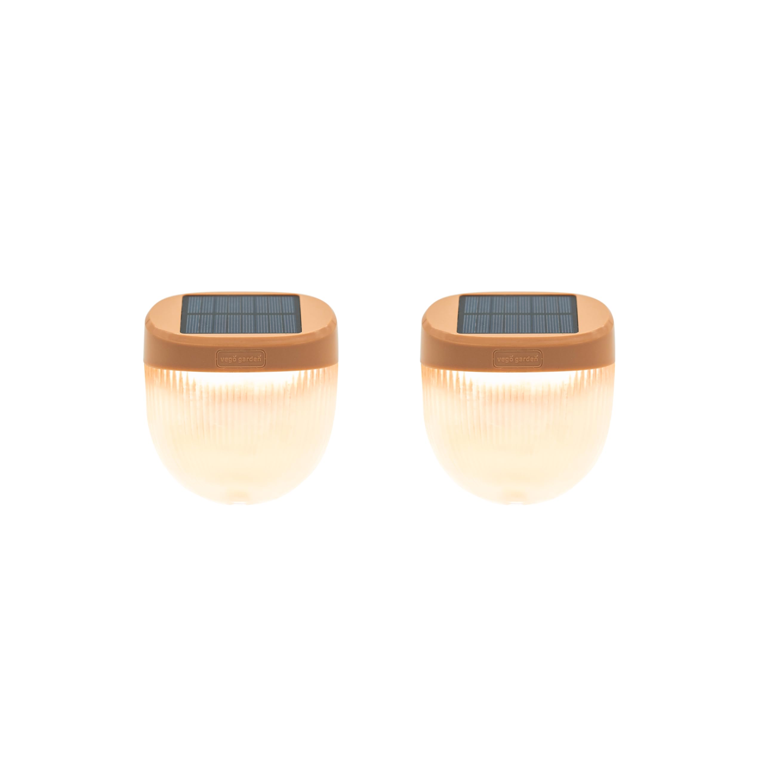 Vego garden Solar Garden Lights, IPX4 Waterproof, Auto Sensors, 2 Pack, Rippled-Terra Cotta, Model VSGLPG-2